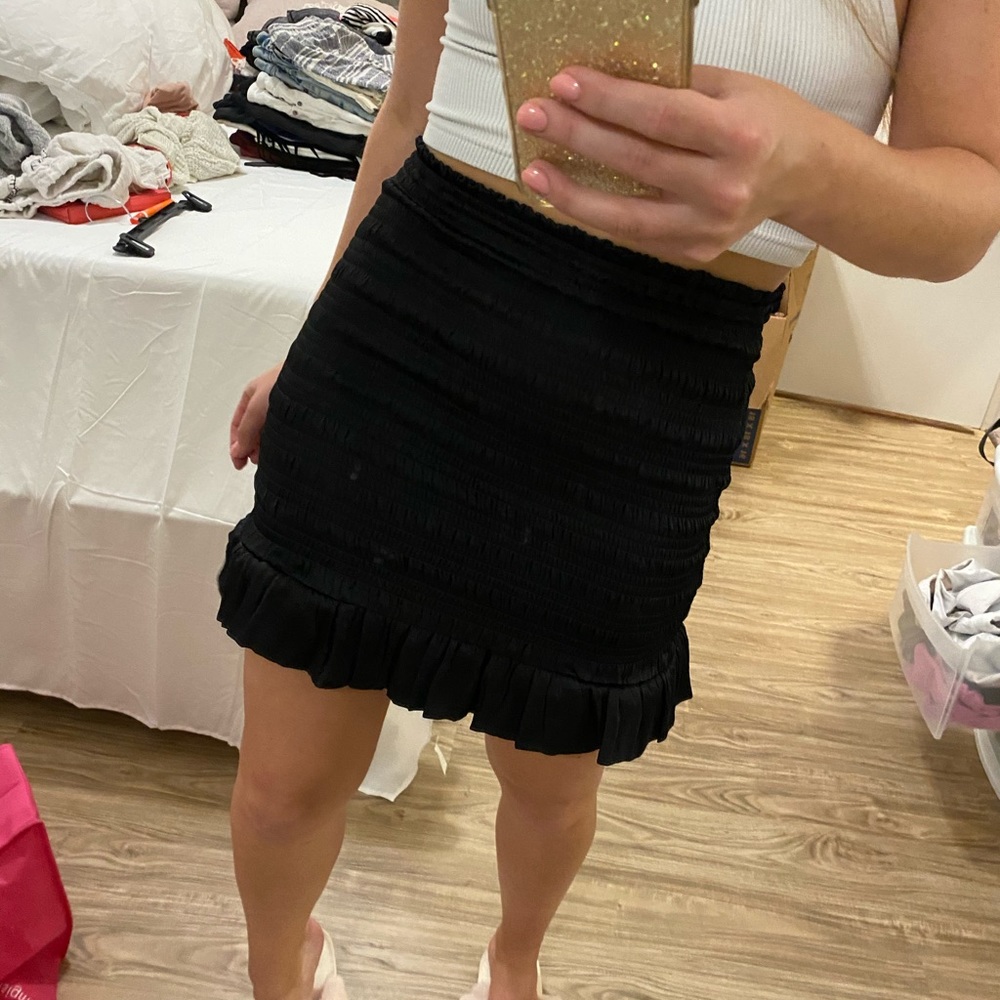 Black mini skirt